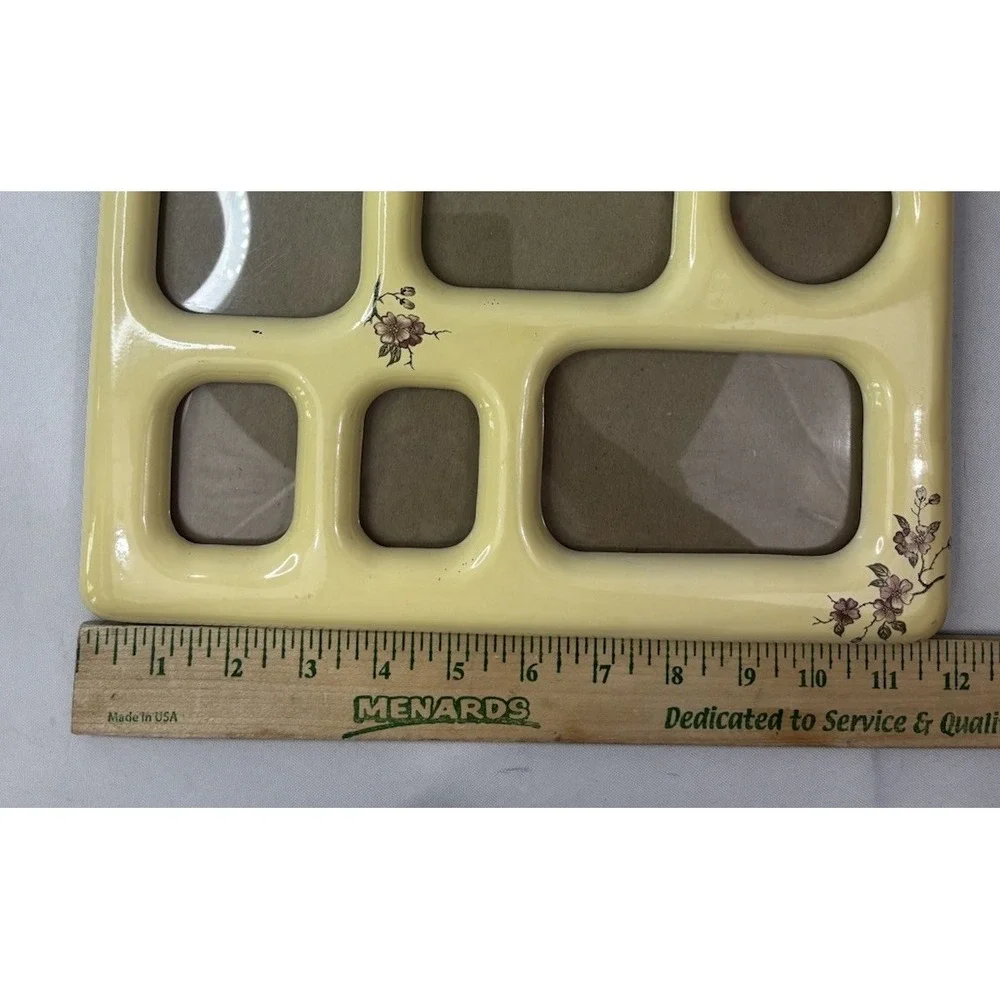 Vtg Ceramic 9 Pictures-  Photo Frame Cottage Granny Core 11.5